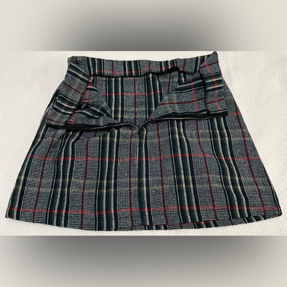 Plaid Side Zip Skirt L - Picture 3 of 8
